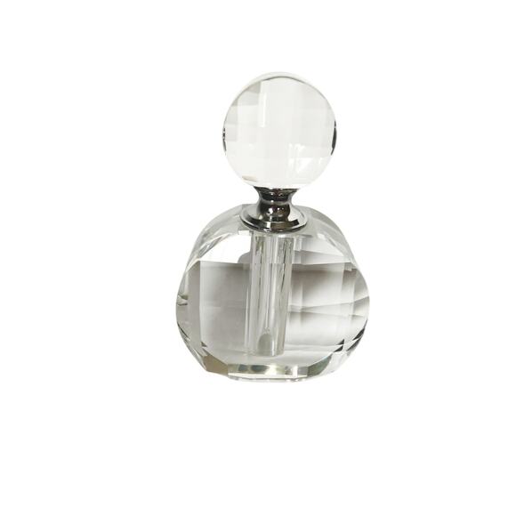 Crystal Perfume Bottle - Flat Round - Picture 3 of 11